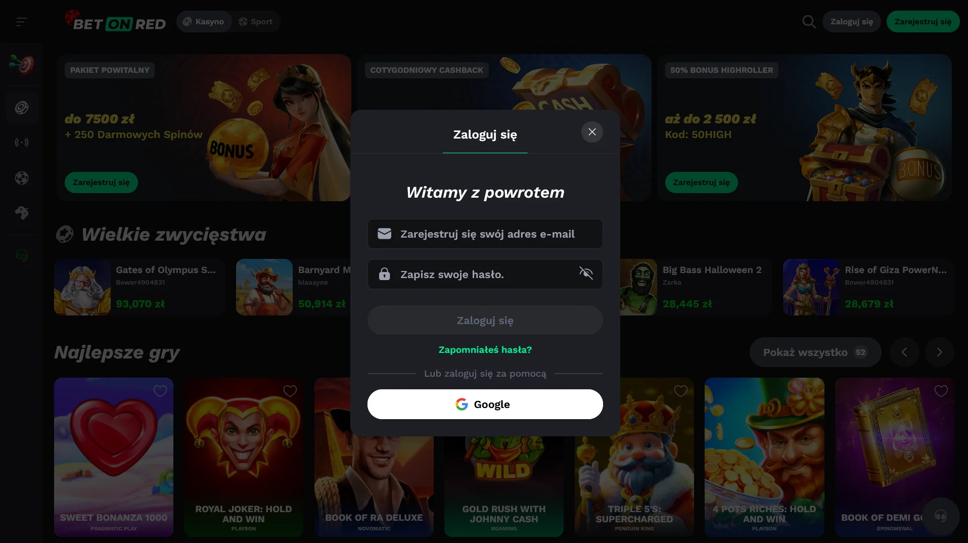Jak założyć konto i Bet on Red Casino login