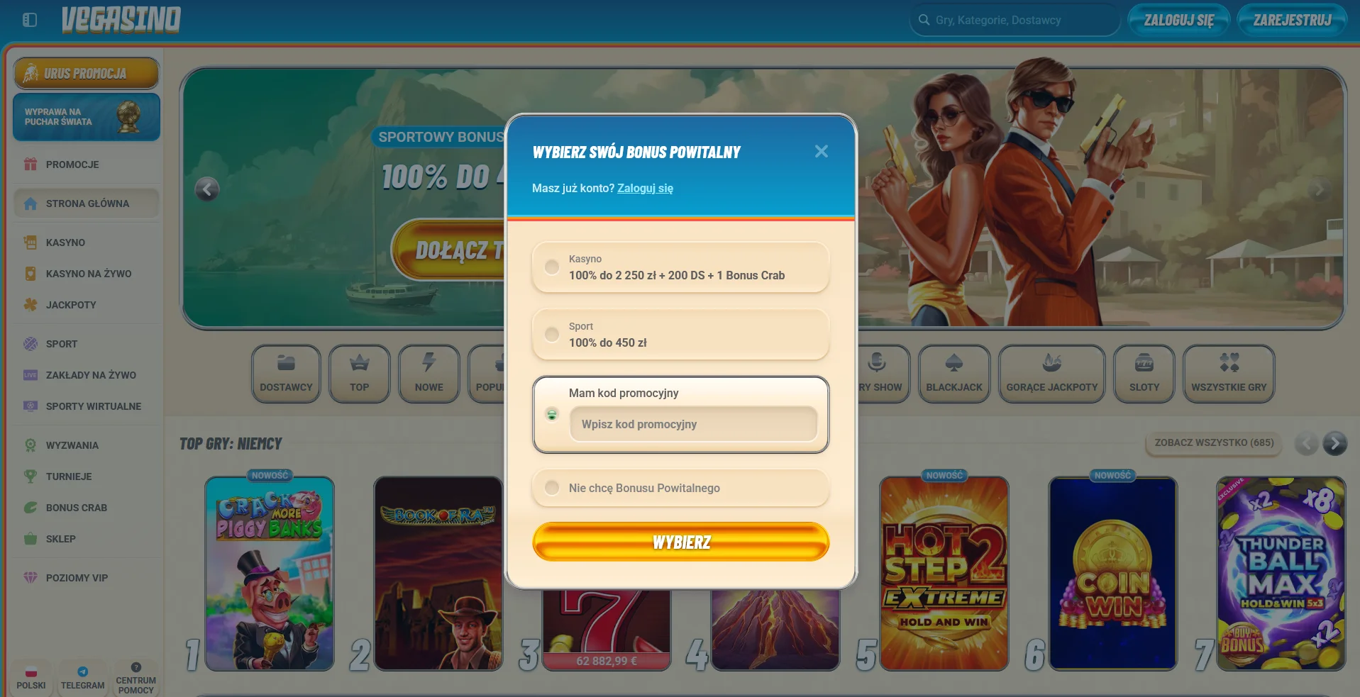 Kody promocyjne do kasyn online – ranking top 10 kasyn